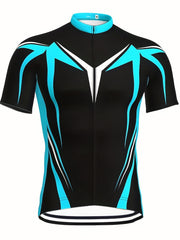 Men's Geometric Print Cycling Jersey Quick Drying Breathable Suit