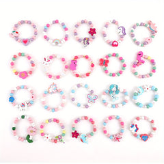 20pcs Beaded Mermaid & Unicorn Bracelet Set for Girls Holiday Party
