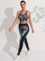 Colorful Print Sleeveless Yoga Top Women's Activewear