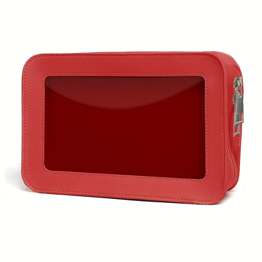 Makeup Case Waterproof PU Transparent Cosmetic Toiletry Bag