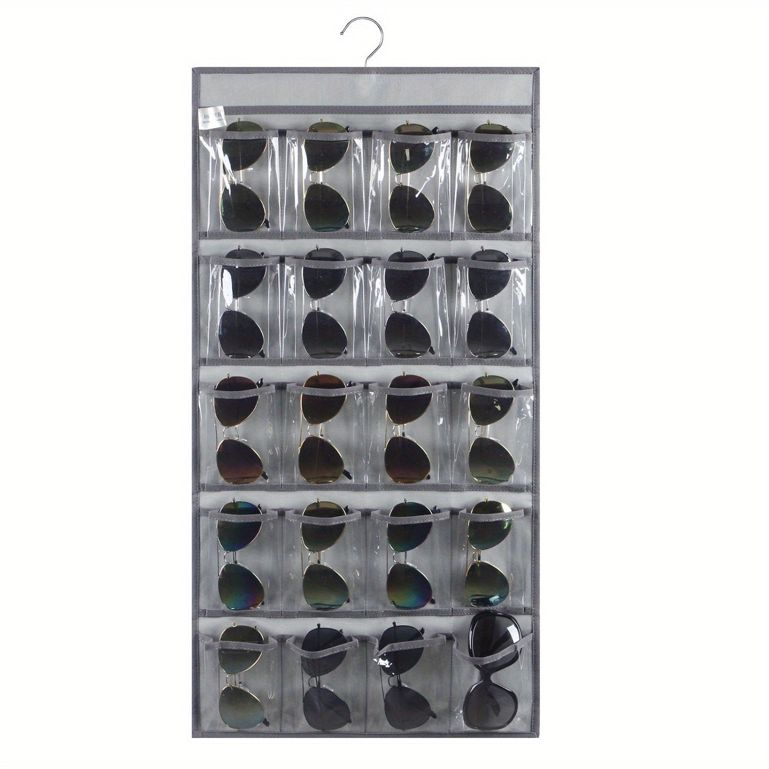 Sunglasses Organizer Wall Mounted Eyeglasses Holder with 20 Clear Slots