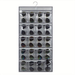 Sunglasses Organizer Wall Mounted Eyeglasses Holder with 20 Clear Slots