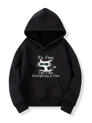 Funny Cat Graphics Girls' Long Sleeve Casual Hoodie Sweatshirt