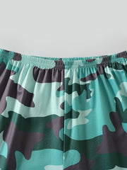 Boys Slogan Print T Shirts & Camo Shorts Set Kids Summer Clothes