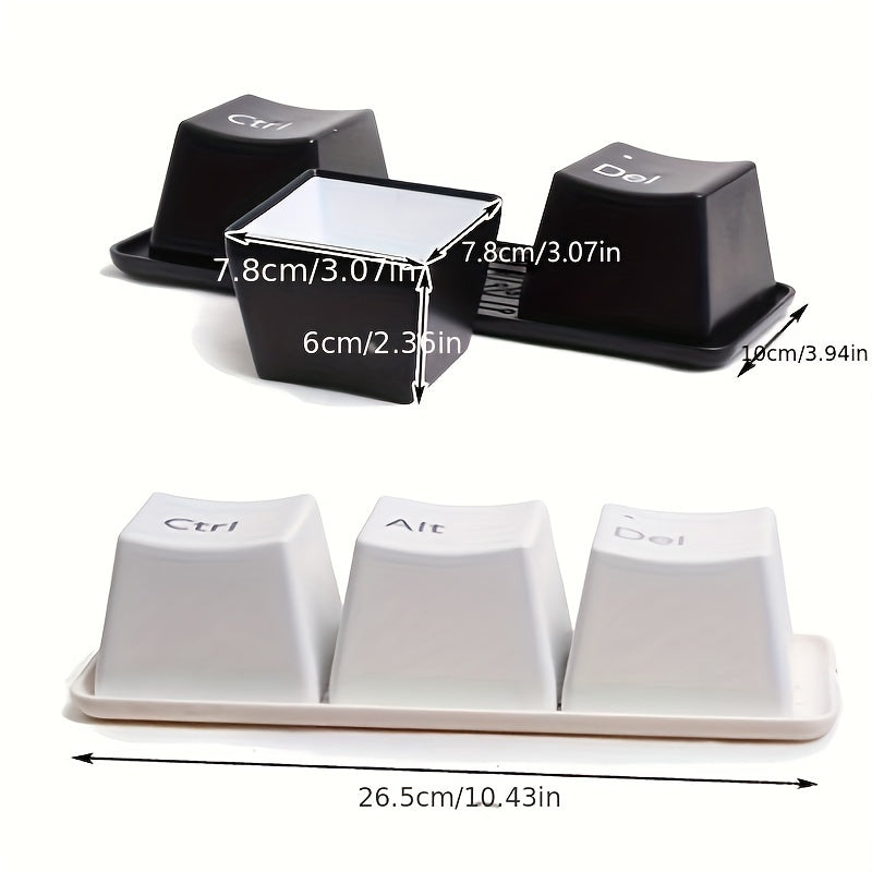 3pcs Funny Keyboard Shaped Water Cup 200ml Lightweight Coffee Cup