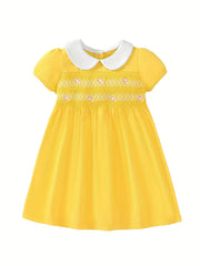 Pink Flower Girls Dress Doll Collar Formal Party Wedding Dress