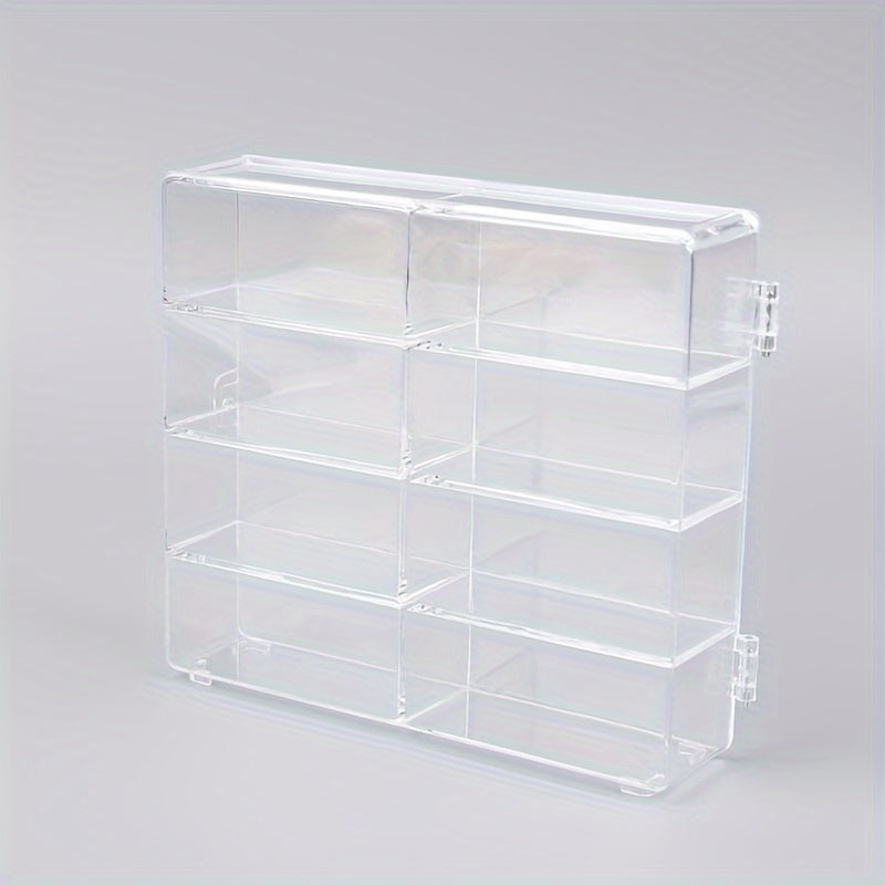Car Model Storage Box 8 Slot Clear Display Shelf Toy Car Dustproof Storage