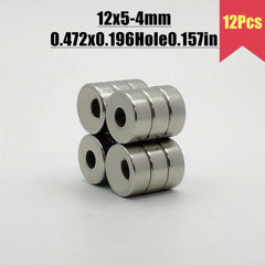 120pcs 12x5 Hole 4mm Strong Magnet With Holes