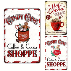Vintage Metal Sign Coffee&Cocoa Hot Cocoa Metal Sign For Bars Restaurants