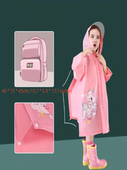 Girls Unicorn Hooded Raincoat Poncho - Outdoor Wear
