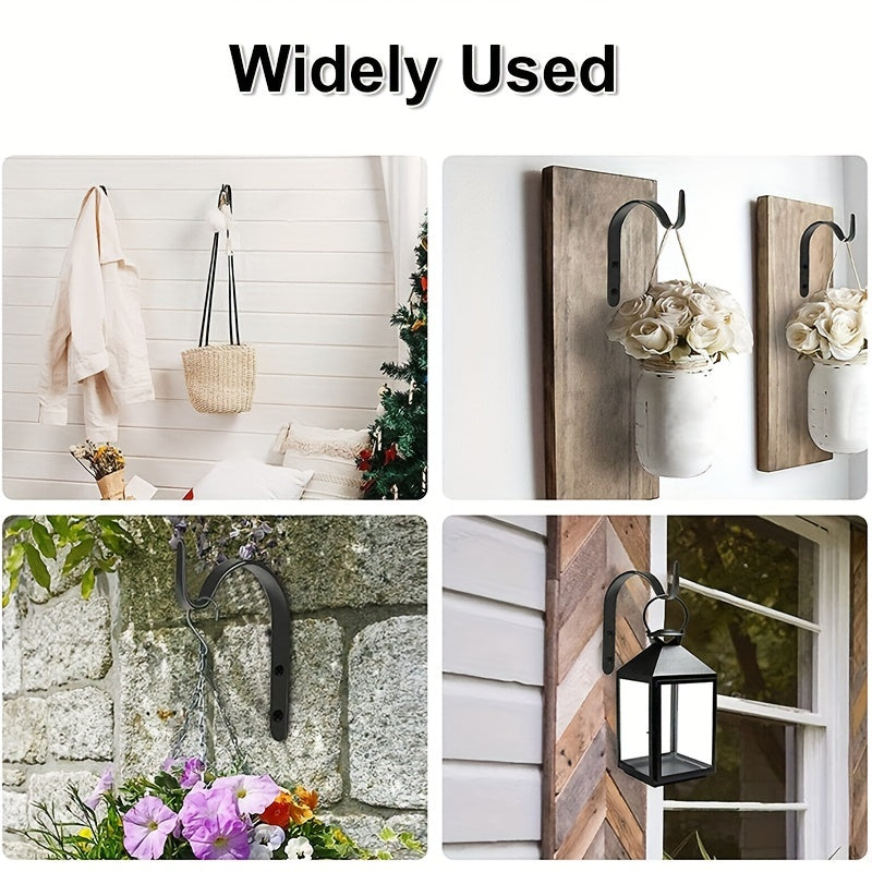 4pcs Wall Mounted Hooks Plant Brackets Hangers Iron Hooks For Hanging