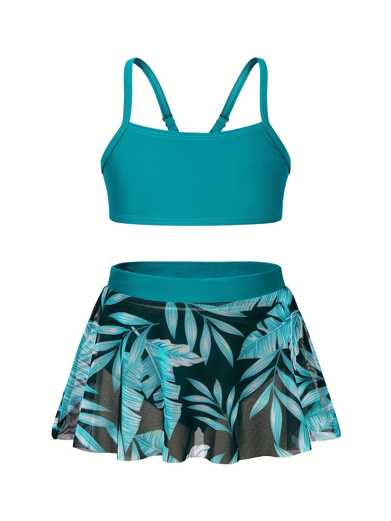 3pcs Girls Trim Bikini Tankini Swimsuit Beach Clothes Bathing Suits