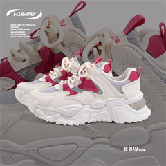 Chunky Lace-Up Sneakers for Women - Comfortable Dad Shoes