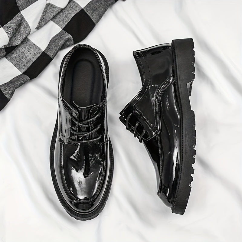 Men's Classic Faux Leather Derby Shoes British Style Formal Shoes