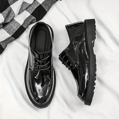 Men's Classic Faux Leather Derby Shoes British Style Formal Shoes
