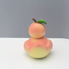 Resin Peach Duck Figurine Handcrafted Collectible Desk Decor