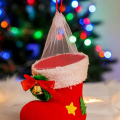 1pc Christmas Candy Boot Gift Bag Small Ornament Decoration