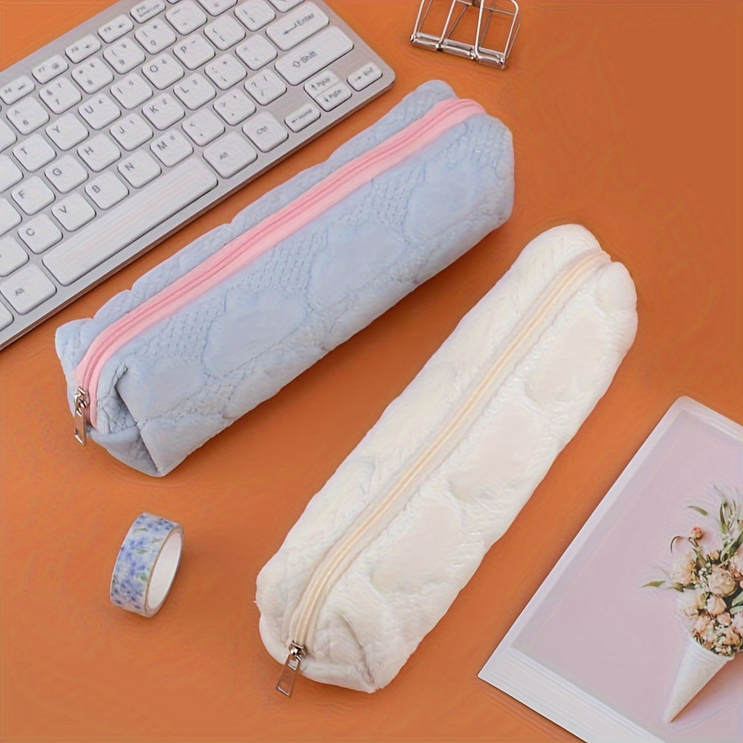 Small Fresh Pencil Case Short Plush Stationery Storage Bag