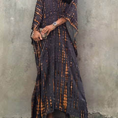 Boho Cover Up Women's Plus Striped Maxi Kaftan Cover Up Dress