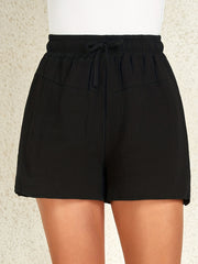 Solid Drawstring Shorts for Women