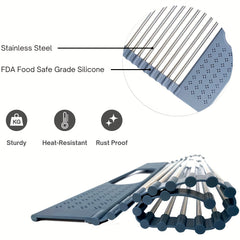Stainless Steel Roll Up Dish Drying Rack with Utensil Holder