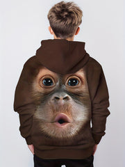 Funny Chimpanzee Boys Hooded Sweatshirt