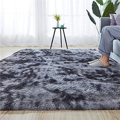 Tie Dye Plush Fabric Bedside Blanket Soft and Cozy Rug 78x110in