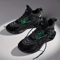 Men's Shock Absorbing Lace Up Sneakers Casual Walking Shoes