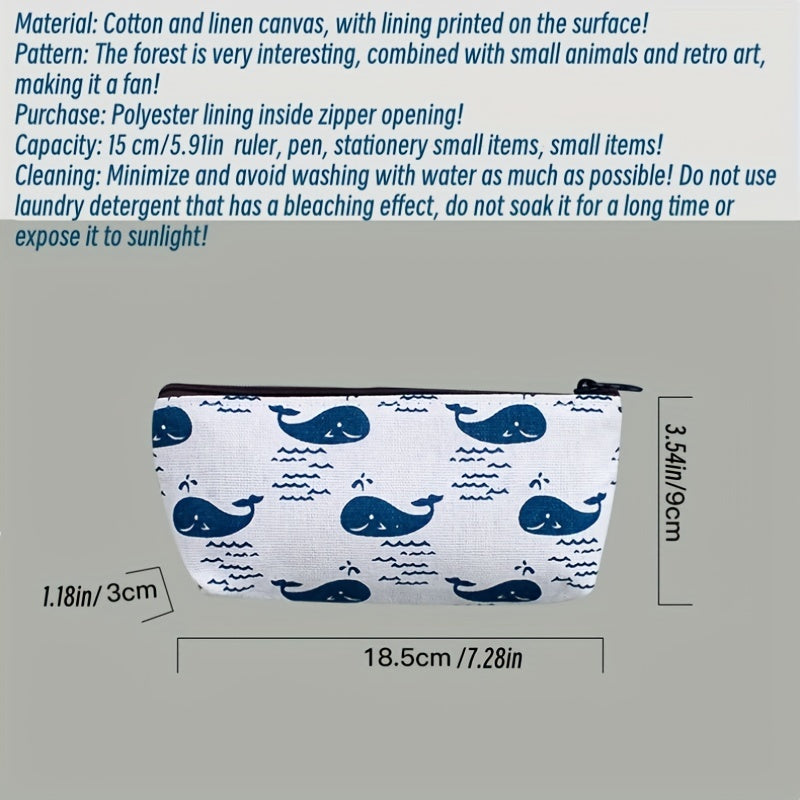 Creative Forest Pencil Bag Floral Canvas Student Pencil Bag