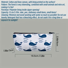 Creative Forest Pencil Bag Floral Canvas Student Pencil Bag