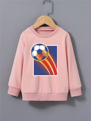 Boys Football Print Sweatshirt - Long Sleeve Crew Neck Top