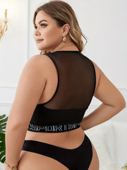 Sports Underwear Women's Plus Mesh Racer Back Bra