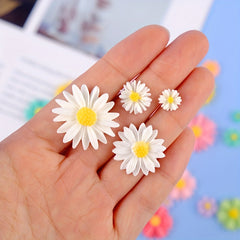 50pcs Yellow Daisy Flowers Cabochons for Jewelry Making and Decor