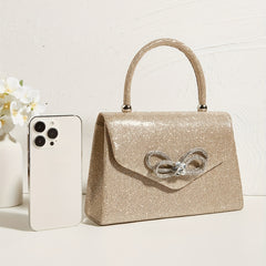 Glitter Satchel Bag with Bowknot for Party