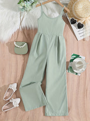 Girls Sleeveless Jumpsuit Casual Bib Pants Kids Clothes Summer