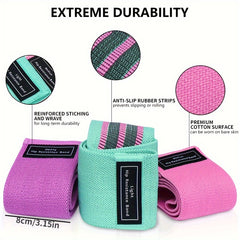 Fabric Resistance Bands Set of 3 for Hip Booty Thigh Workout