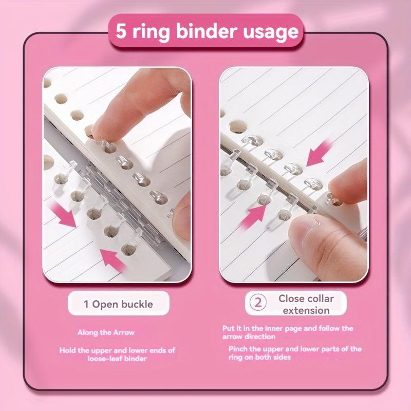 Cow Cover Notebook with Buckle Ring Horizontal Line Pages