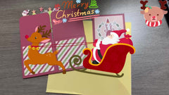 Christmas Deer 3D Pop Up Box Greeting Card with Envelopes