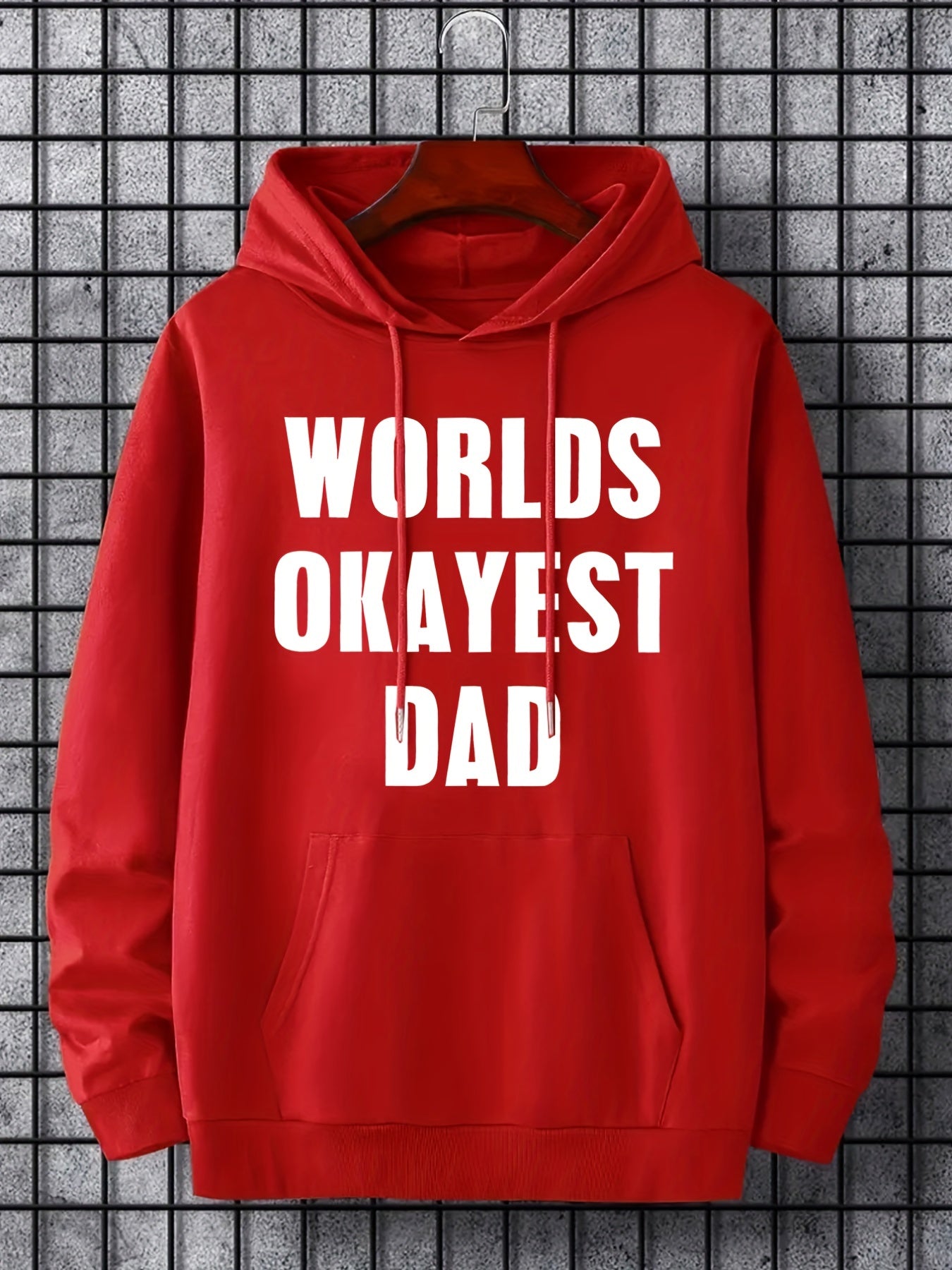 World's Okayest Dad Print Hoodie Casual Sweatshirt