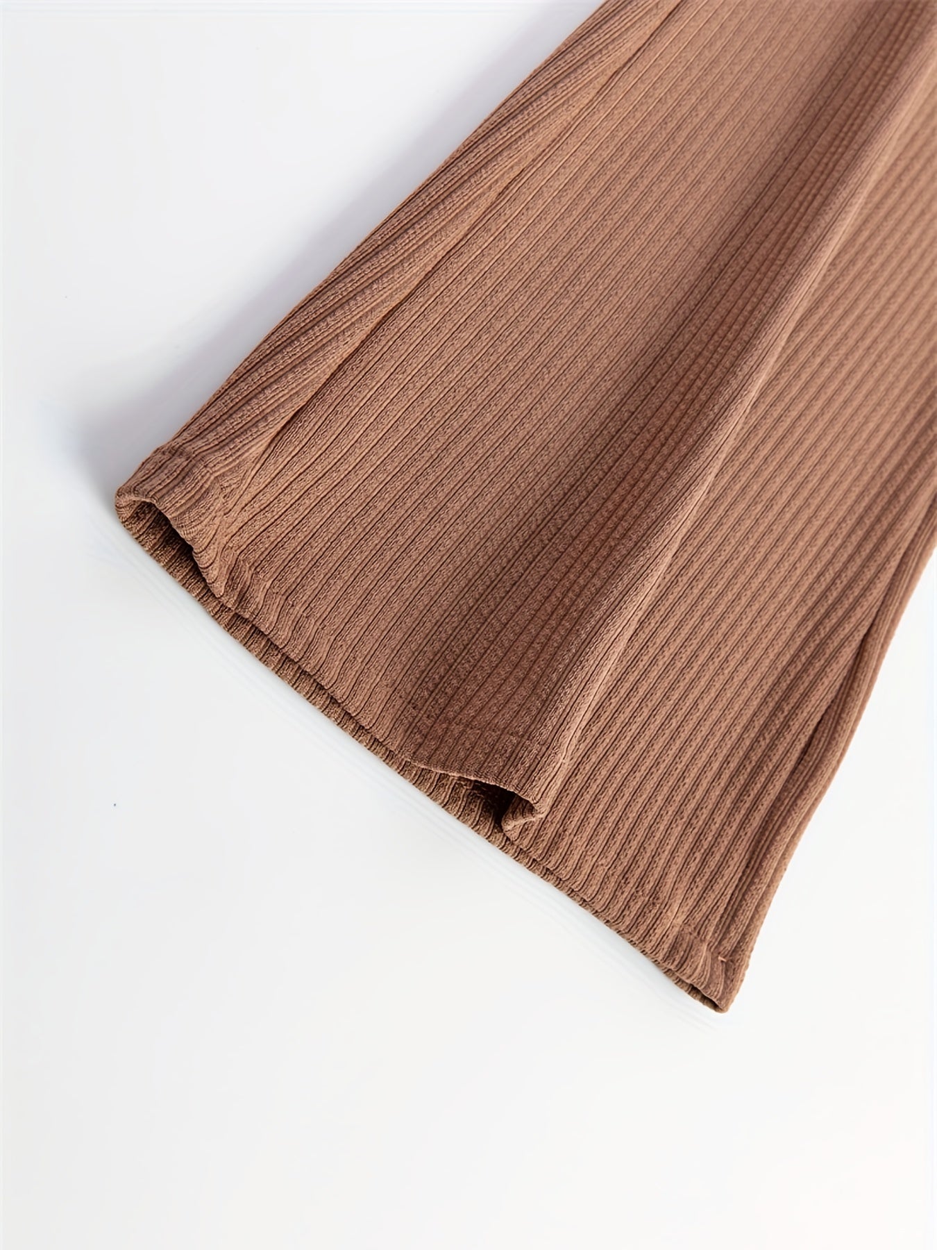 Ribbed Flared Pants Casual Women's Clothing