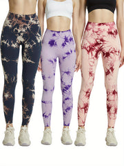 Tie Dye High Waist Yoga Leggings Slim Fit Gym Sports Pants