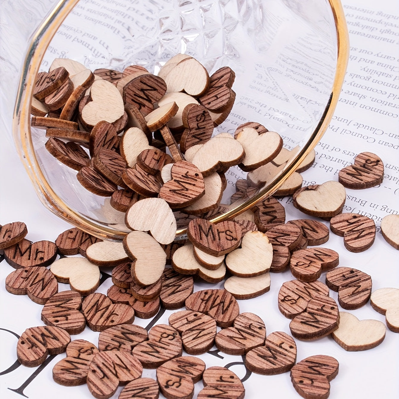 Wooden Love Heart Lettering Wedding Table Decoration 100pcs