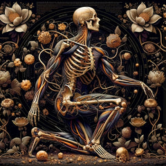 Deluxe Anatomy Floral Coloring Book 24 Pages 20x20 Intricate Flower and Skeleton