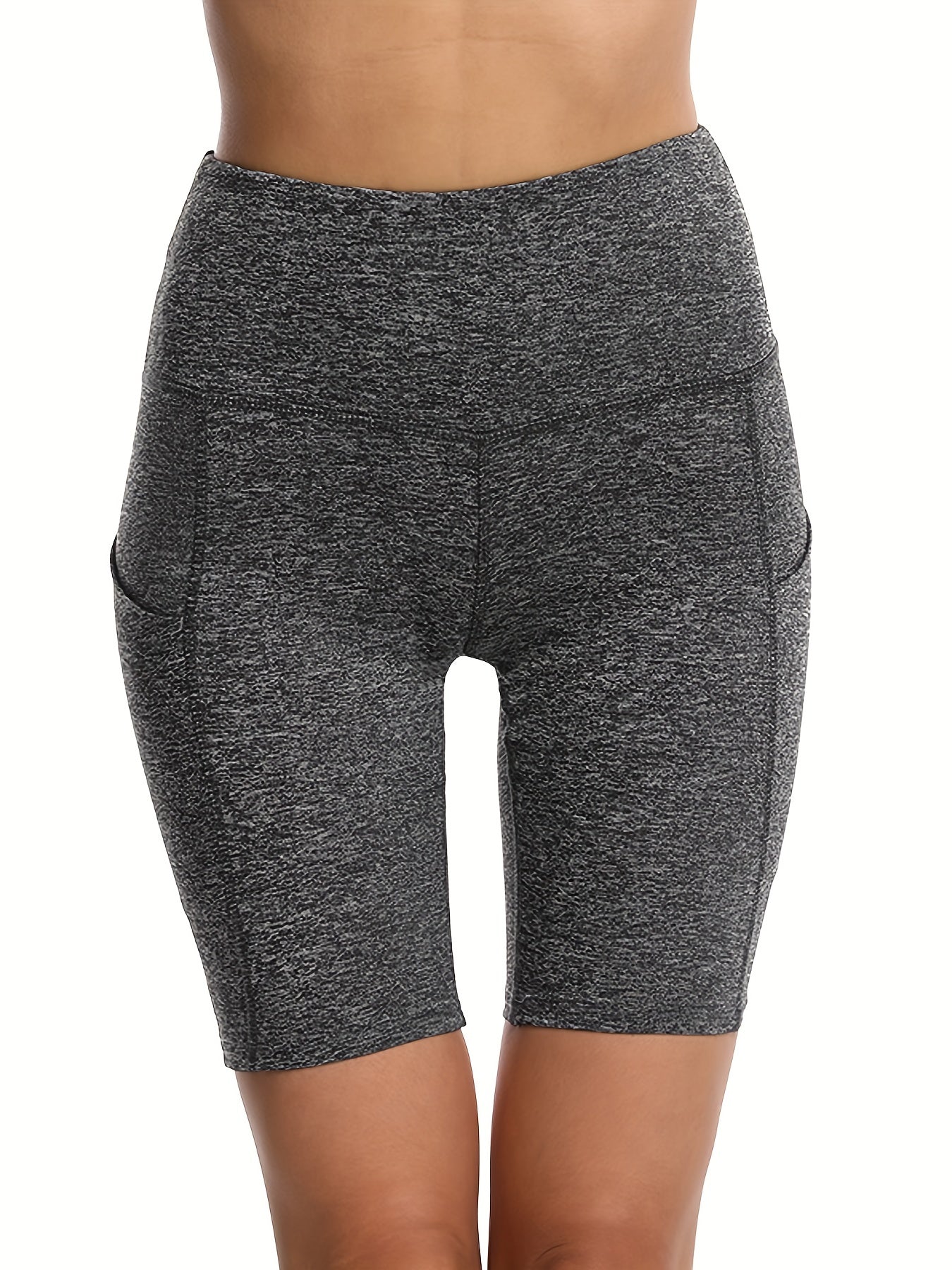High Stretch Yoga Shorts With Pocket Slimming Biker Shorts