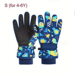 Children's Ski Gloves Windproof Waterproof Plus Velvet Thickening