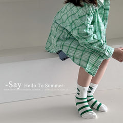 5 Pairs Letter Printed Sport Mesh Socks for Girls