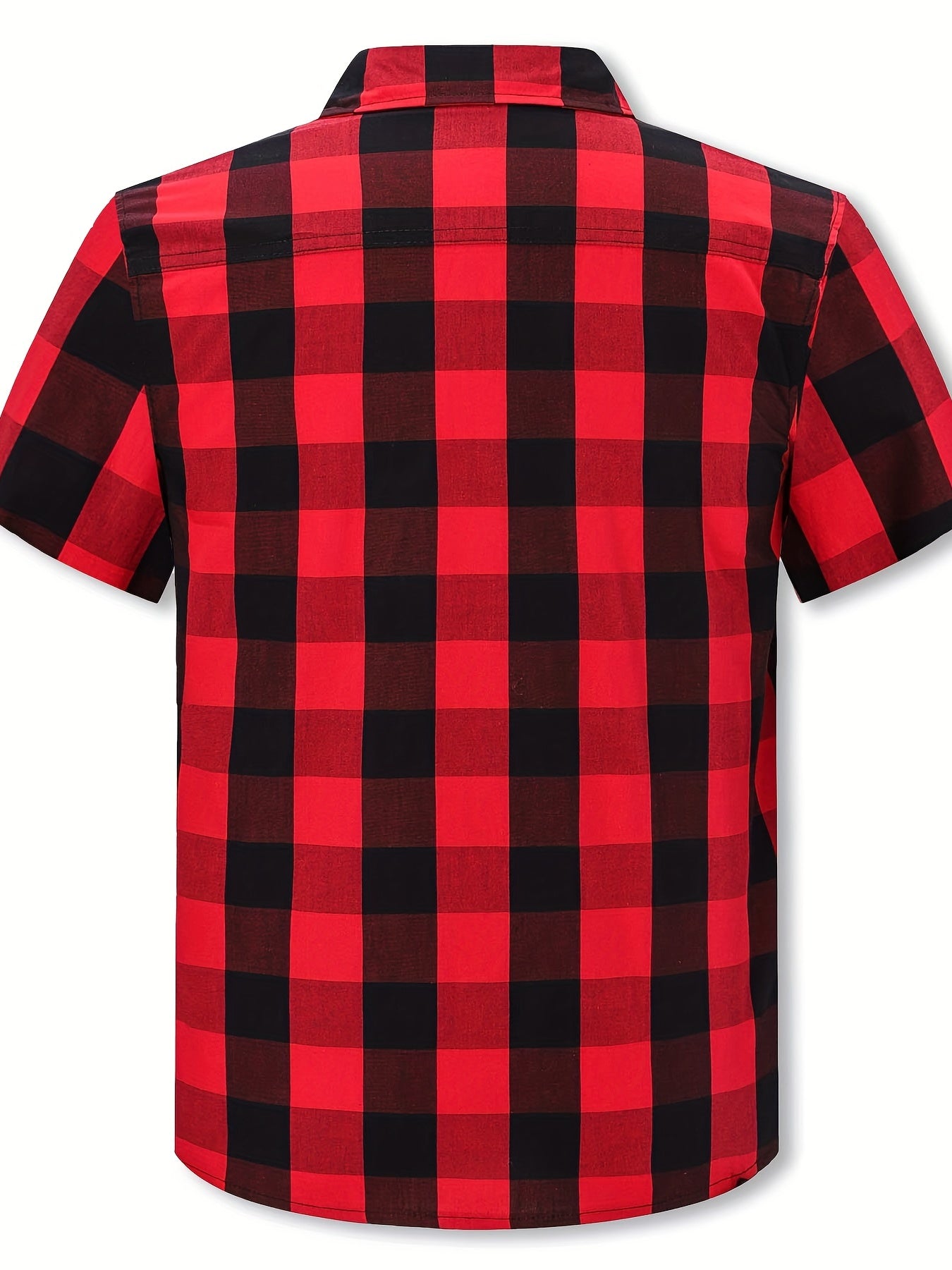 Boy's Casual Plaid Short Sleeve Button Down Shirt