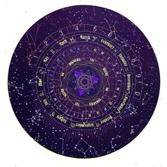 Rubber Mat with Divination & Zodiac Designs: Pendulum & Stone Protection