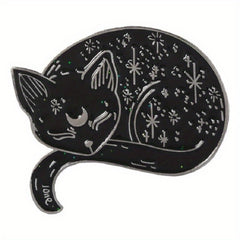 Enamel Sleepy Lazy Cat Pin Brooch for Clothing Bags Jackets