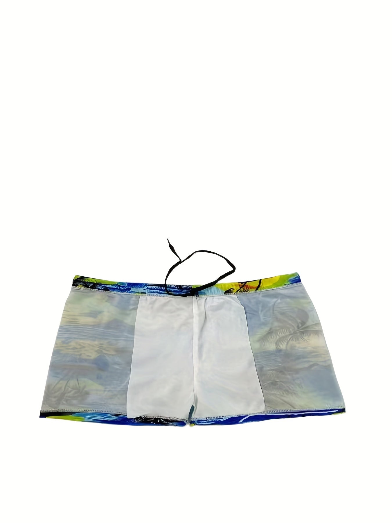 Men's Palm Tree Print Casual Beach Shorts Elastic Waist